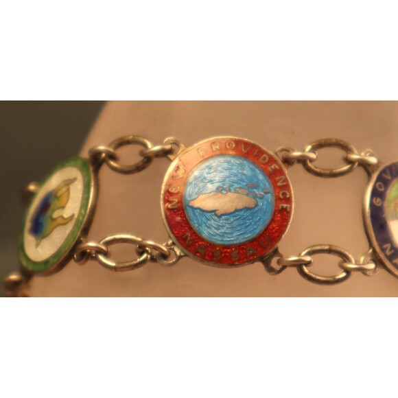 Sterling Enamel Bahamas Bracelet Vintage AMCO - Picture 7 of 10